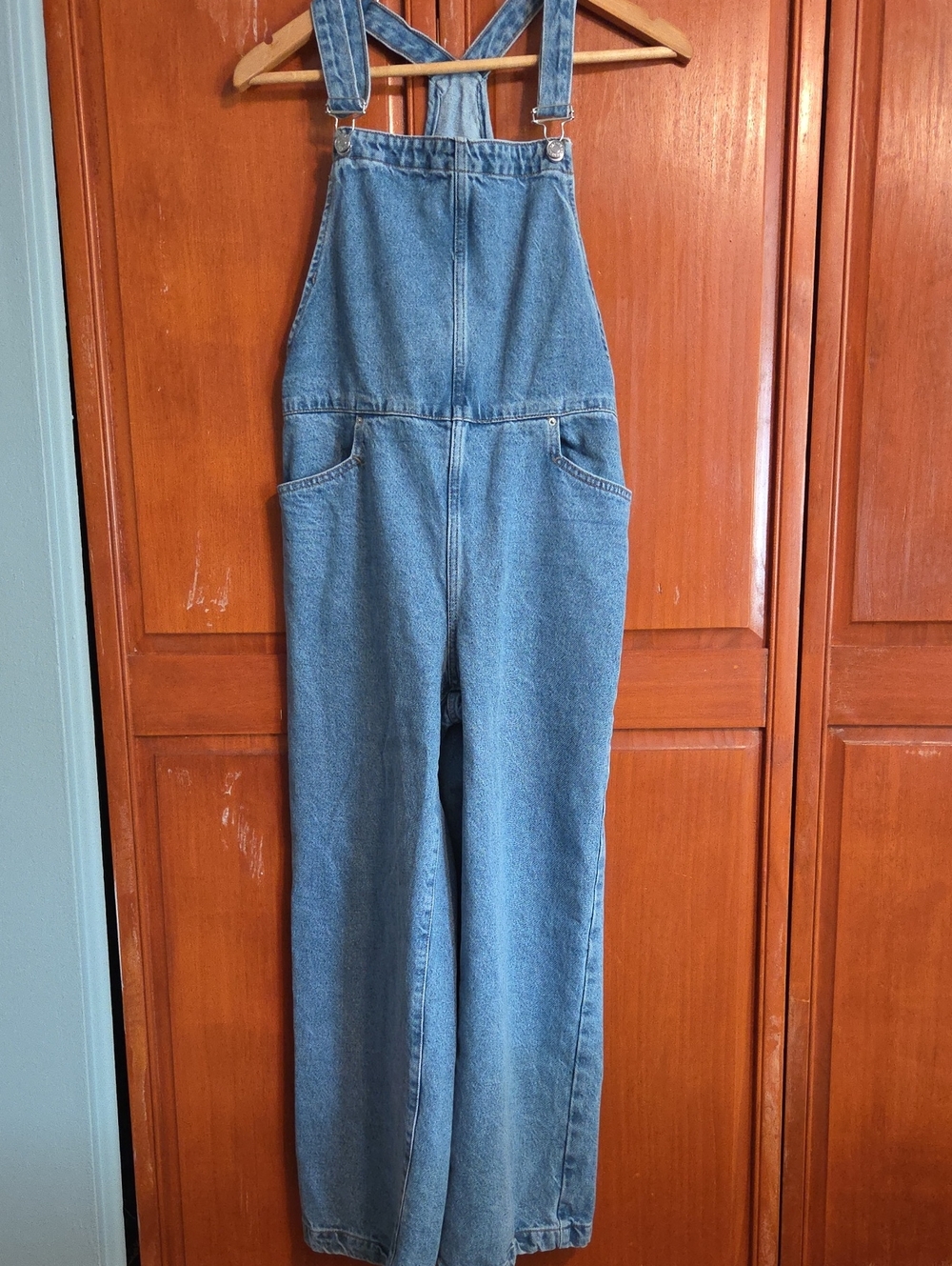 Mango Light Blue Denim Overalls